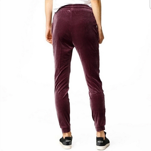 VGUC Adidas Velvet Vibes SST Track Pant Purple Plum Burgundy Women Small - Picture 2 of 16
